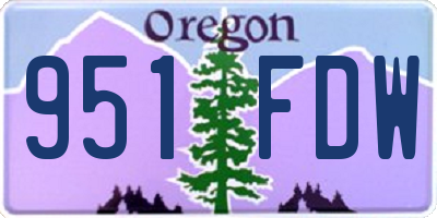 OR license plate 951FDW