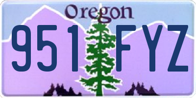 OR license plate 951FYZ