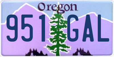 OR license plate 951GAL