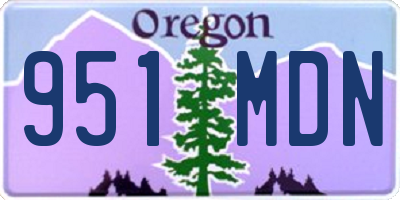 OR license plate 951MDN
