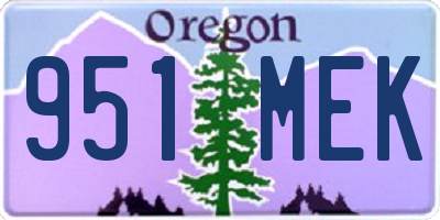 OR license plate 951MEK