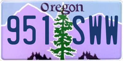 OR license plate 951SWW