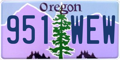 OR license plate 951WEW