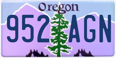 OR license plate 952AGN