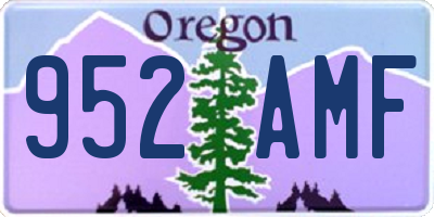 OR license plate 952AMF