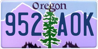 OR license plate 952AOK