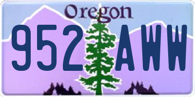 OR license plate 952AWW