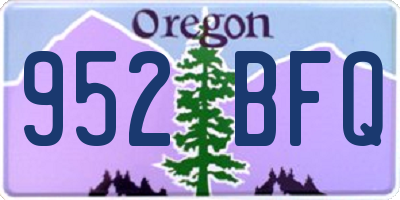 OR license plate 952BFQ