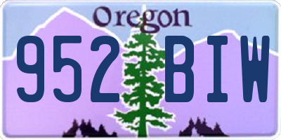 OR license plate 952BIW