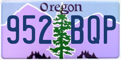 OR license plate 952BQP