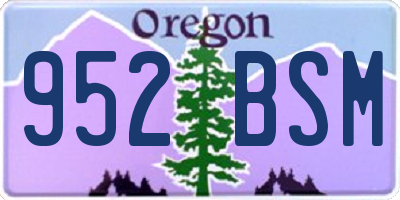 OR license plate 952BSM