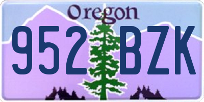 OR license plate 952BZK