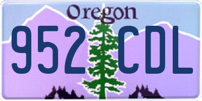 OR license plate 952CDL