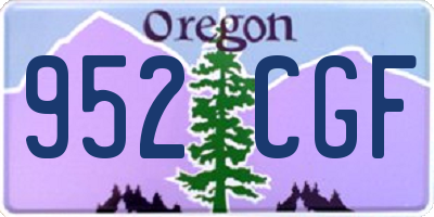 OR license plate 952CGF