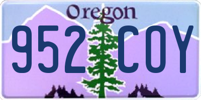 OR license plate 952COY