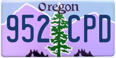 OR license plate 952CPD