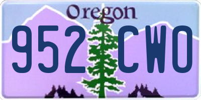 OR license plate 952CWO
