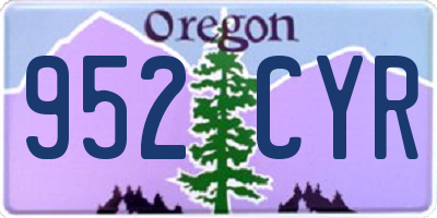 OR license plate 952CYR