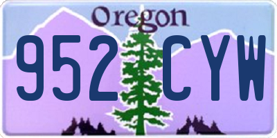 OR license plate 952CYW
