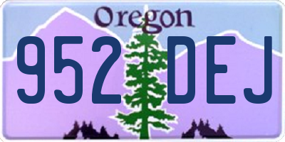 OR license plate 952DEJ