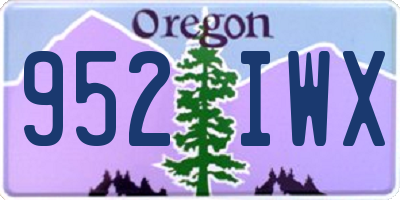 OR license plate 952IWX