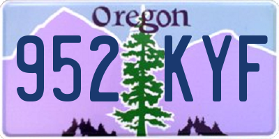 OR license plate 952KYF