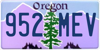 OR license plate 952MEV