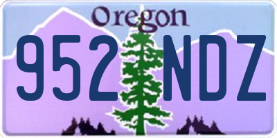 OR license plate 952NDZ