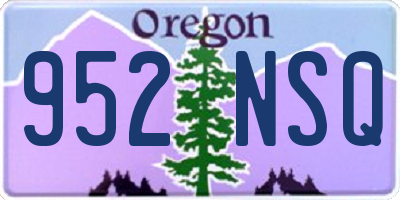 OR license plate 952NSQ