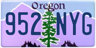 OR license plate 952NYG