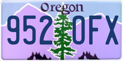 OR license plate 952OFX