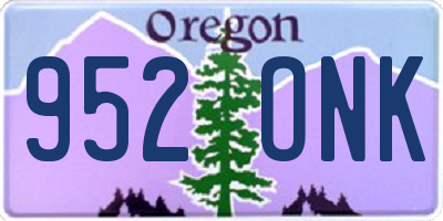 OR license plate 952ONK