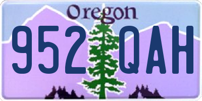 OR license plate 952QAH