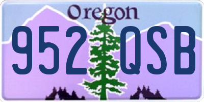 OR license plate 952QSB