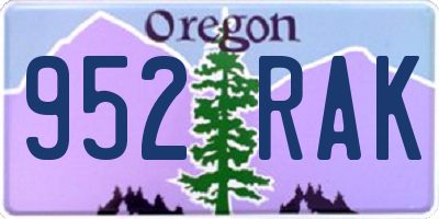 OR license plate 952RAK