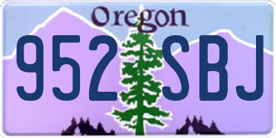 OR license plate 952SBJ