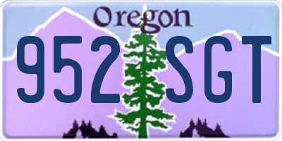 OR license plate 952SGT