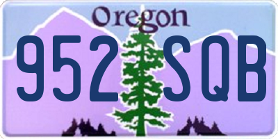 OR license plate 952SQB