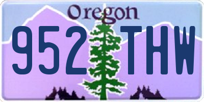 OR license plate 952THW