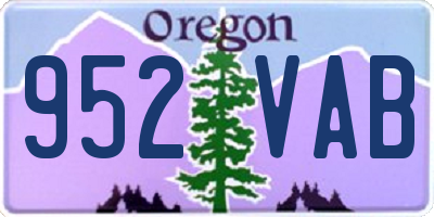 OR license plate 952VAB