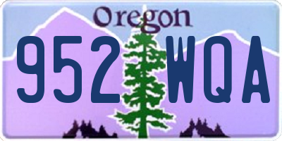 OR license plate 952WQA