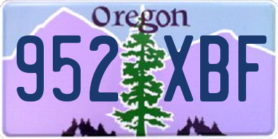 OR license plate 952XBF