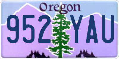OR license plate 952YAU