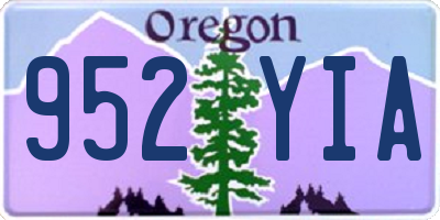 OR license plate 952YIA