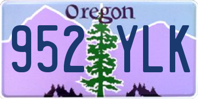 OR license plate 952YLK