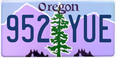 OR license plate 952YUE