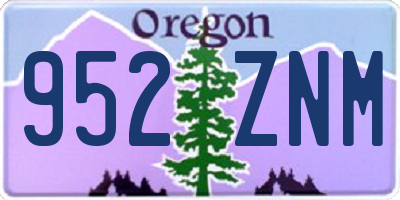 OR license plate 952ZNM