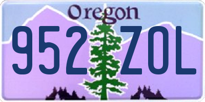 OR license plate 952ZOL