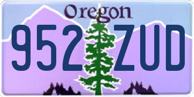 OR license plate 952ZUD