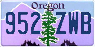 OR license plate 952ZWB